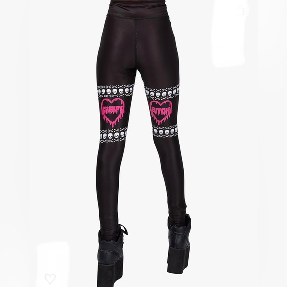 NWT Too Fast Creepy Lil B*tch High Waist Leggings Size XL - Picture 2 of 10
